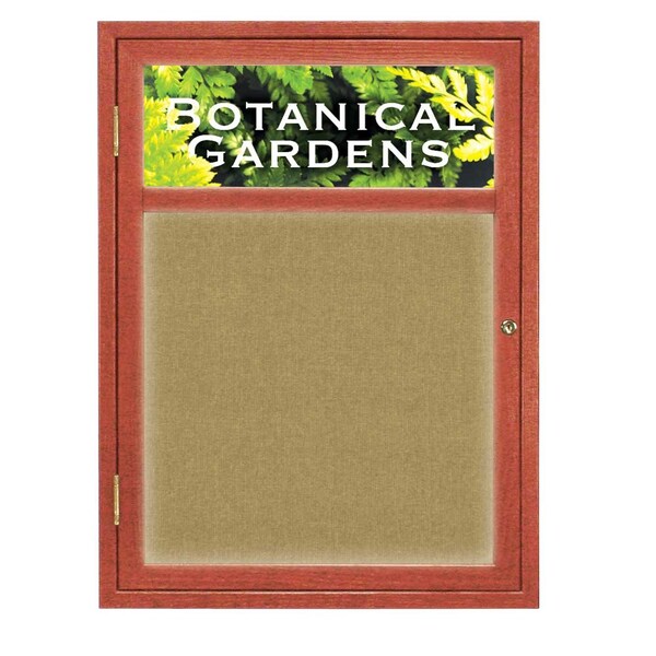 United Visual Products Open Faced Traditional Rounded Corkboard UV639ARC-BRONZE-MEDGRY - main